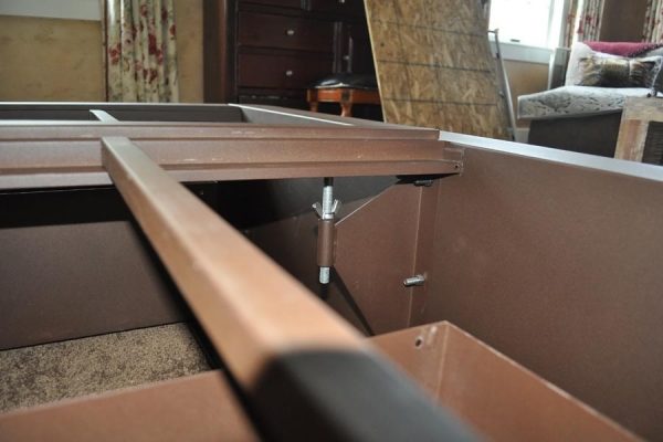 Pedestal Brown Steel Bed Frame