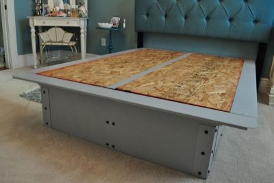 Pedestal Steel Gray Bed Frame Project Image